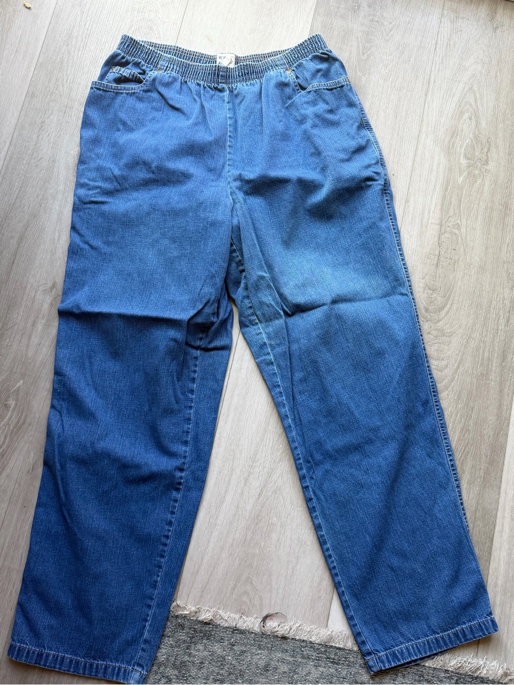 80s Pull On Jeans Elastic High Waist Relaxed Fit